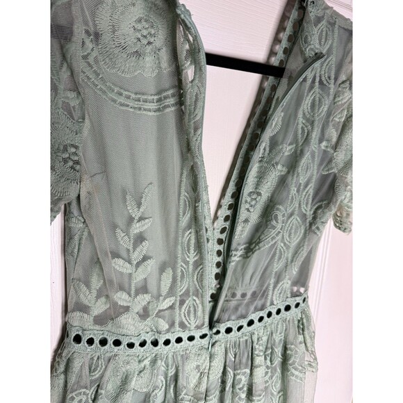 Women’s Maxi Dress V-Neck Short Sleeve Double Sided Slit MEDIUM— NEW - Picture 4 of 7